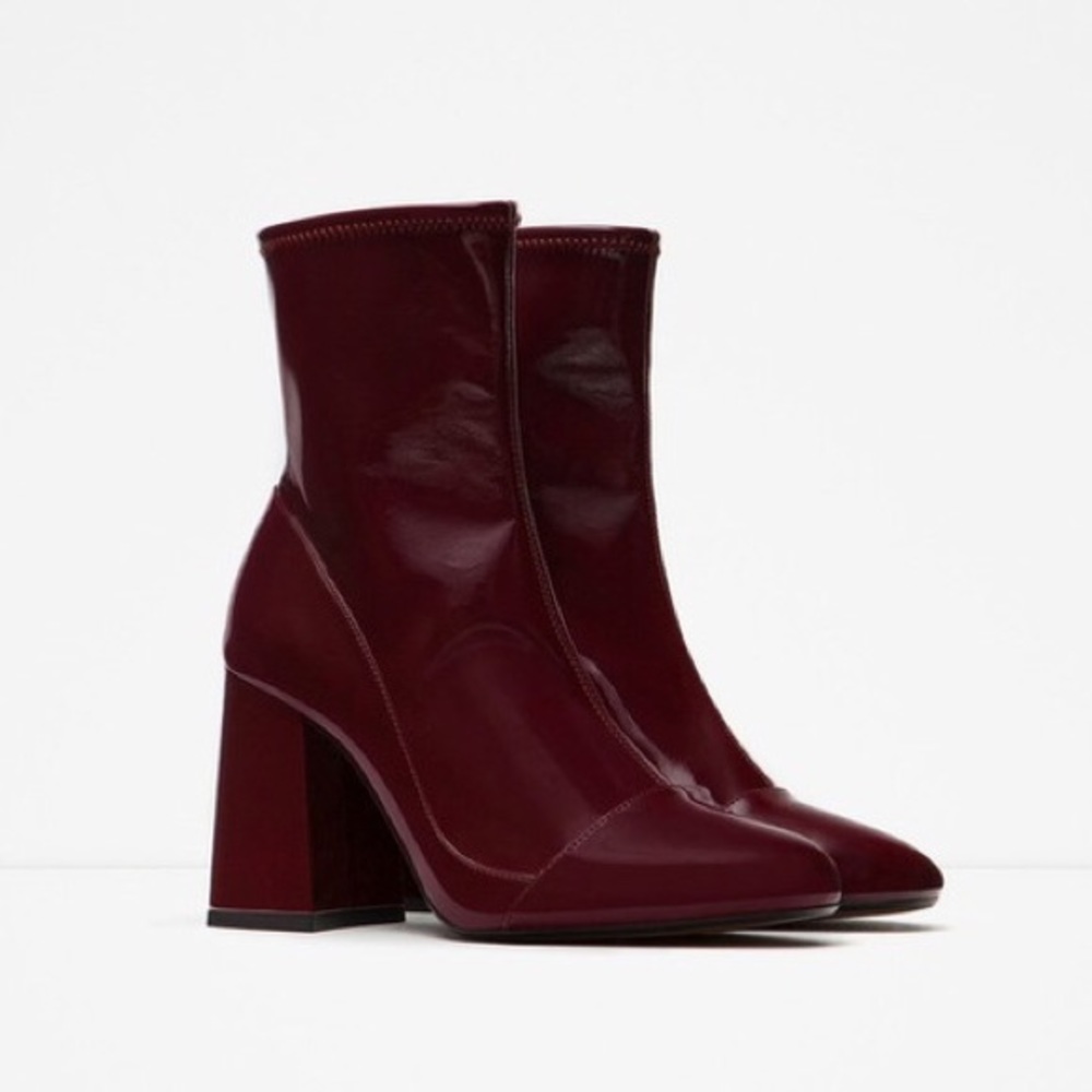 Zara Patent Sock Boots